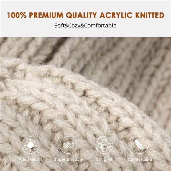 3PCS, Women\'s Winter Knitted Beanie Hat ,Warm Knit Caps main image 5